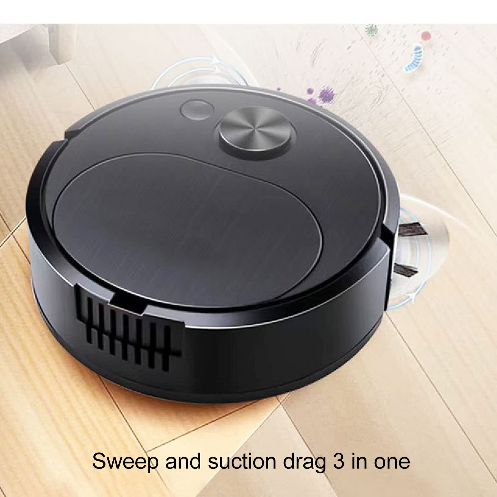Robot Vacuum Cleaner Low Noise, Sweeping Vacuuming Mopping 3 in 1 Strong Suction Automatic Cleaner, Good for Cleaning Pet Hair, Carpets, Hard Floors
