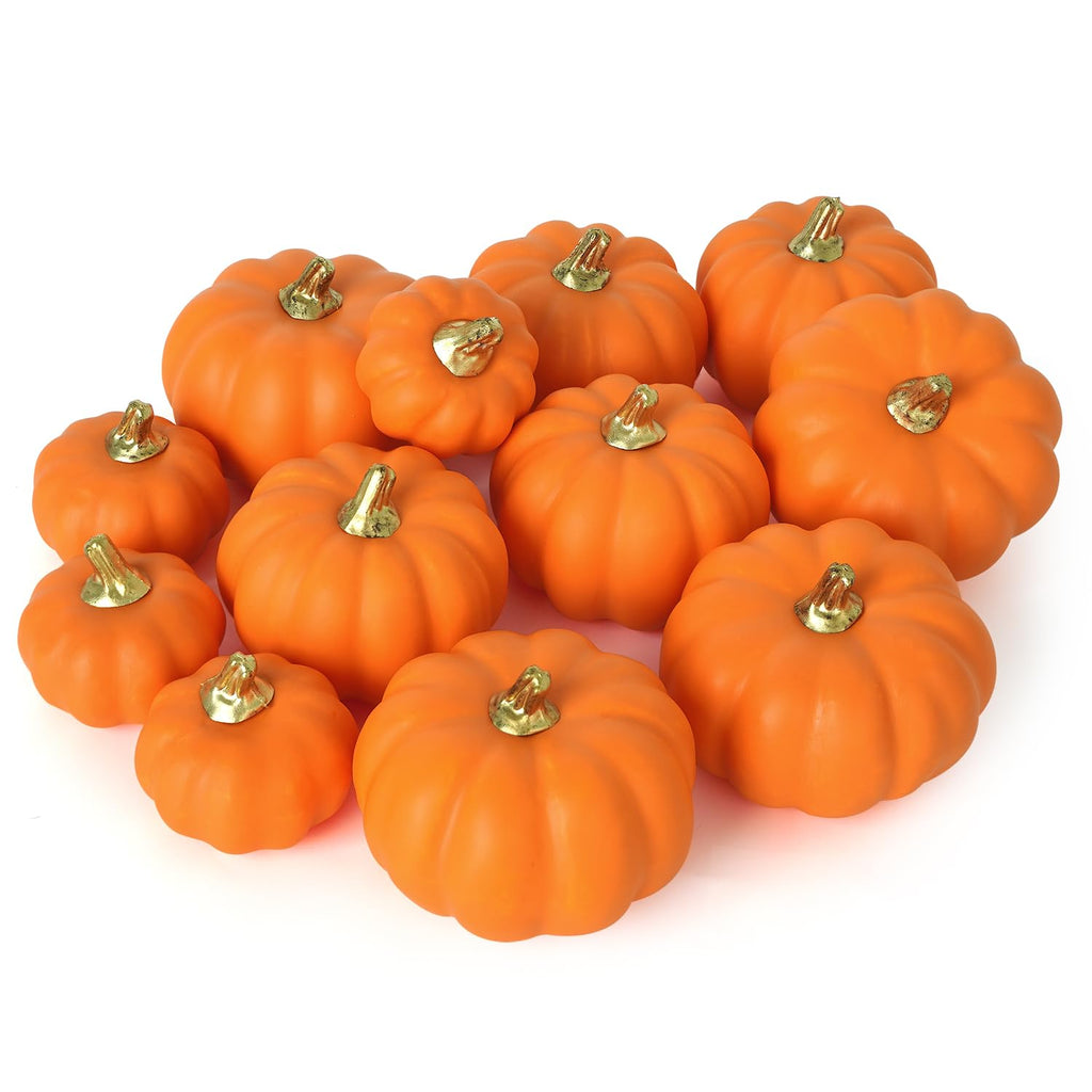 Lot de 48 Citrouilles Artificielles pour Décor d’Automne - Déco Halloween et Thanksgiving, Mini-Citrouilles pour Table, Maison, Jardin, Mariage - Ambiance Festive Rustique