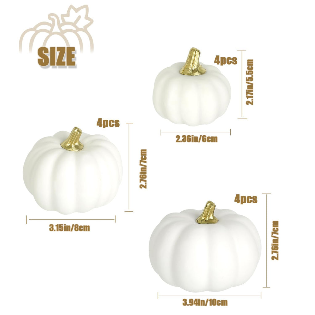 Lot de 48 Citrouilles Artificielles pour Décor d’Automne - Déco Halloween et Thanksgiving, Mini-Citrouilles pour Table, Maison, Jardin, Mariage - Ambiance Festive Rustique
