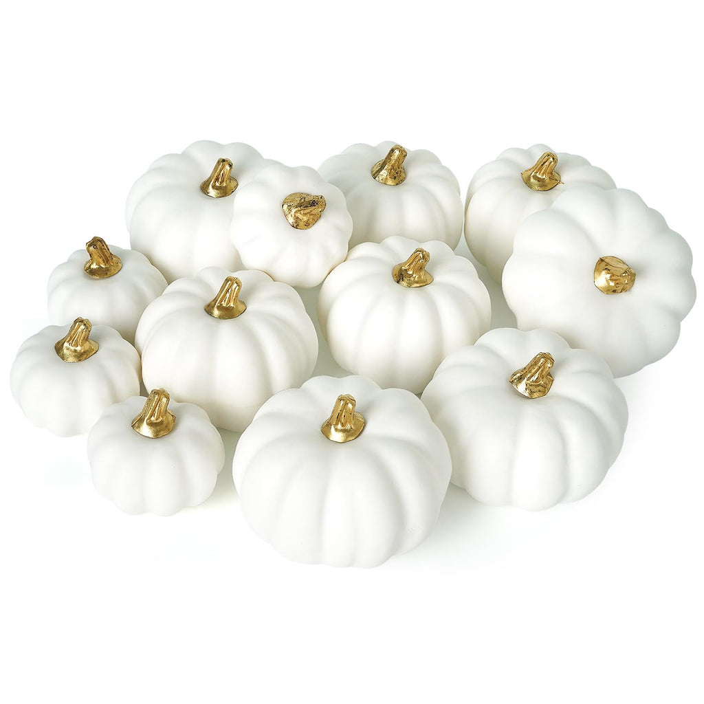 Lot de 48 Citrouilles Artificielles pour Décor d’Automne - Déco Halloween et Thanksgiving, Mini-Citrouilles pour Table, Maison, Jardin, Mariage - Ambiance Festive Rustique