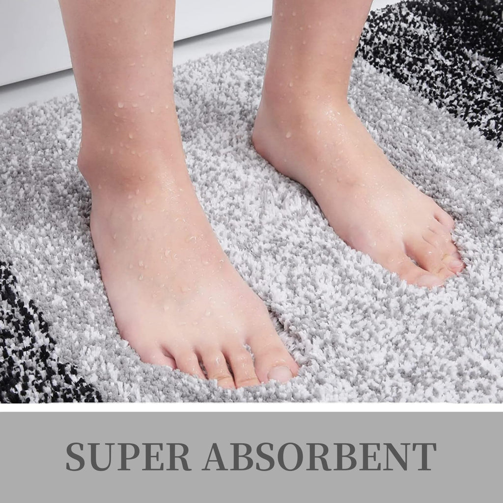 Tapis de bain en microfibre ultra doux et absorbant - Tapis shaggy antidérapant, lavable en machine, 40x60 cm