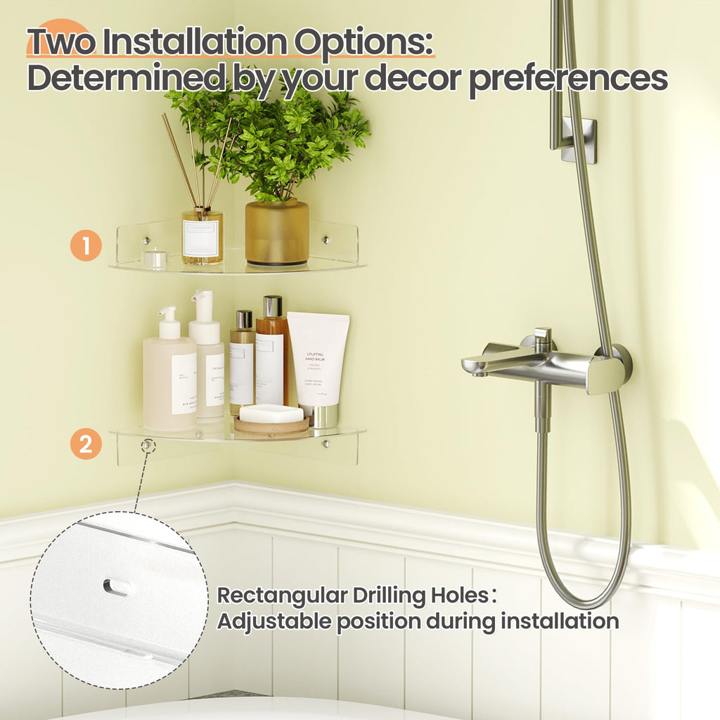 Étagères Acrylique Transparentes Upsimples, 38 cm - Lot de 4 Étagères Flottantes Murales pour Rangement Livres Enfants/Chambre/Chambre/Salle de Bain/Cuisine