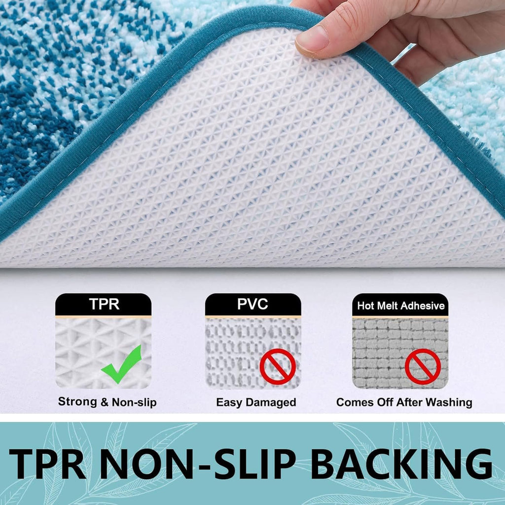 Tapis de bain en microfibre ultra doux et absorbant - Tapis shaggy antidérapant, lavable en machine, 40x60 cm