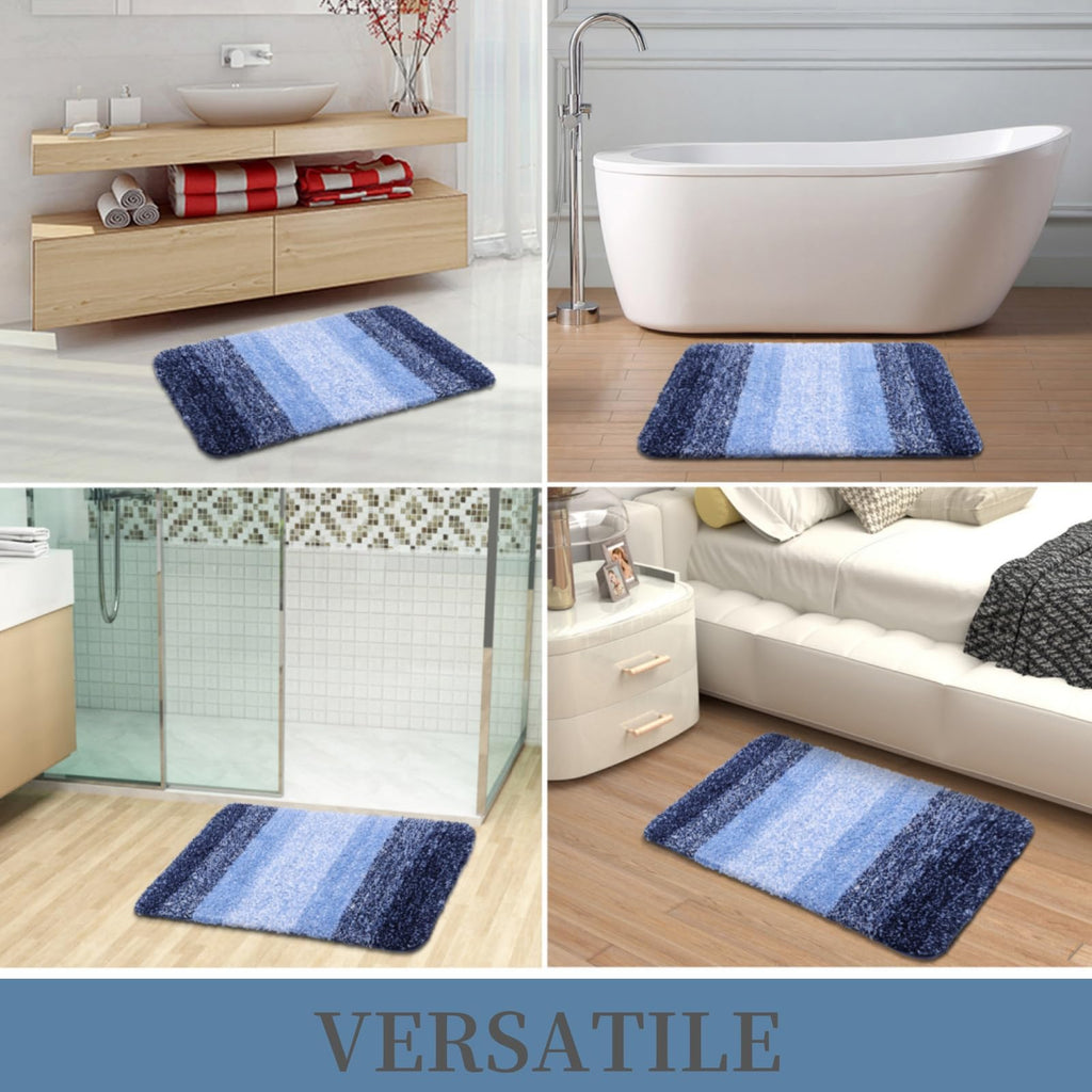 Tapis de bain en microfibre ultra doux et absorbant - Tapis shaggy antidérapant, lavable en machine, 40x60 cm