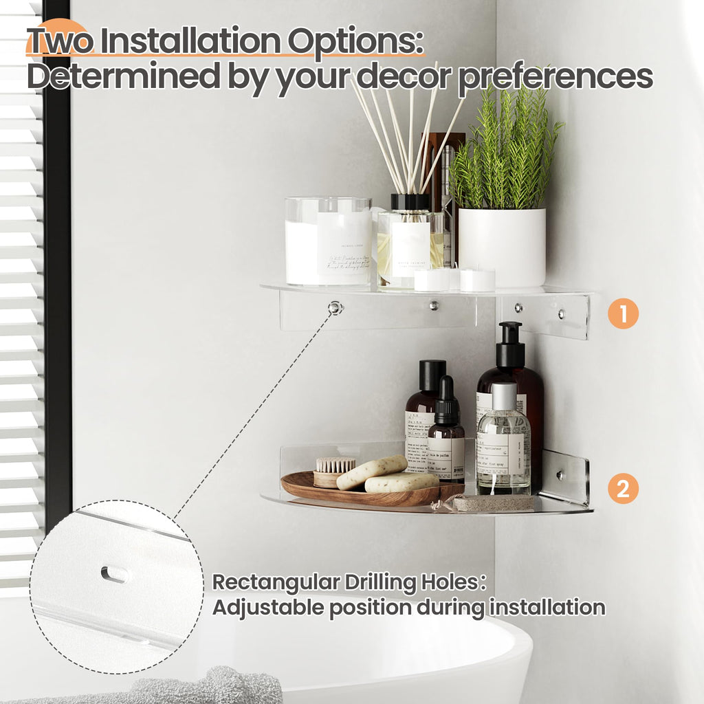 Étagères Acrylique Transparentes Upsimples, 38 cm - Lot de 4 Étagères Flottantes Murales pour Rangement Livres Enfants/Chambre/Chambre/Salle de Bain/Cuisine