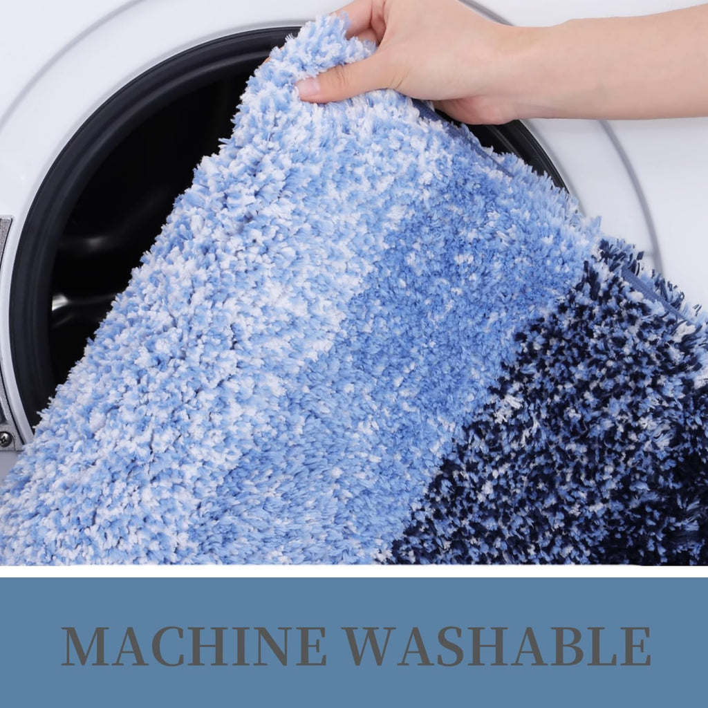 Tapis de bain en microfibre ultra doux et absorbant - Tapis shaggy antidérapant, lavable en machine, 40x60 cm