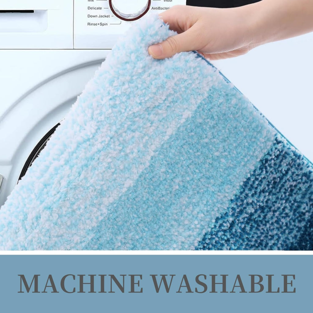 Tapis de bain en microfibre ultra doux et absorbant - Tapis shaggy antidérapant, lavable en machine, 40x60 cm