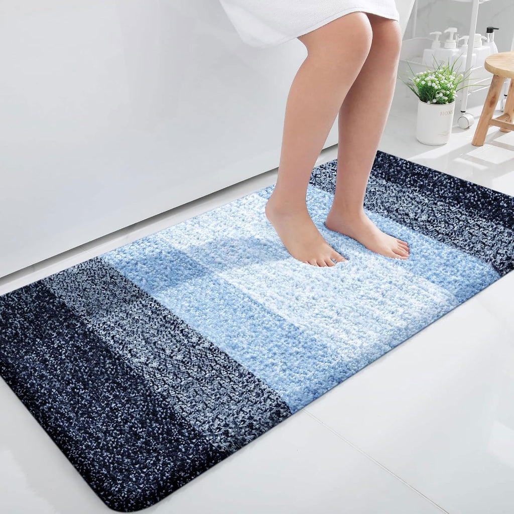 Tapis de bain en microfibre ultra doux et absorbant - Tapis shaggy antidérapant, lavable en machine, 40x60 cm
