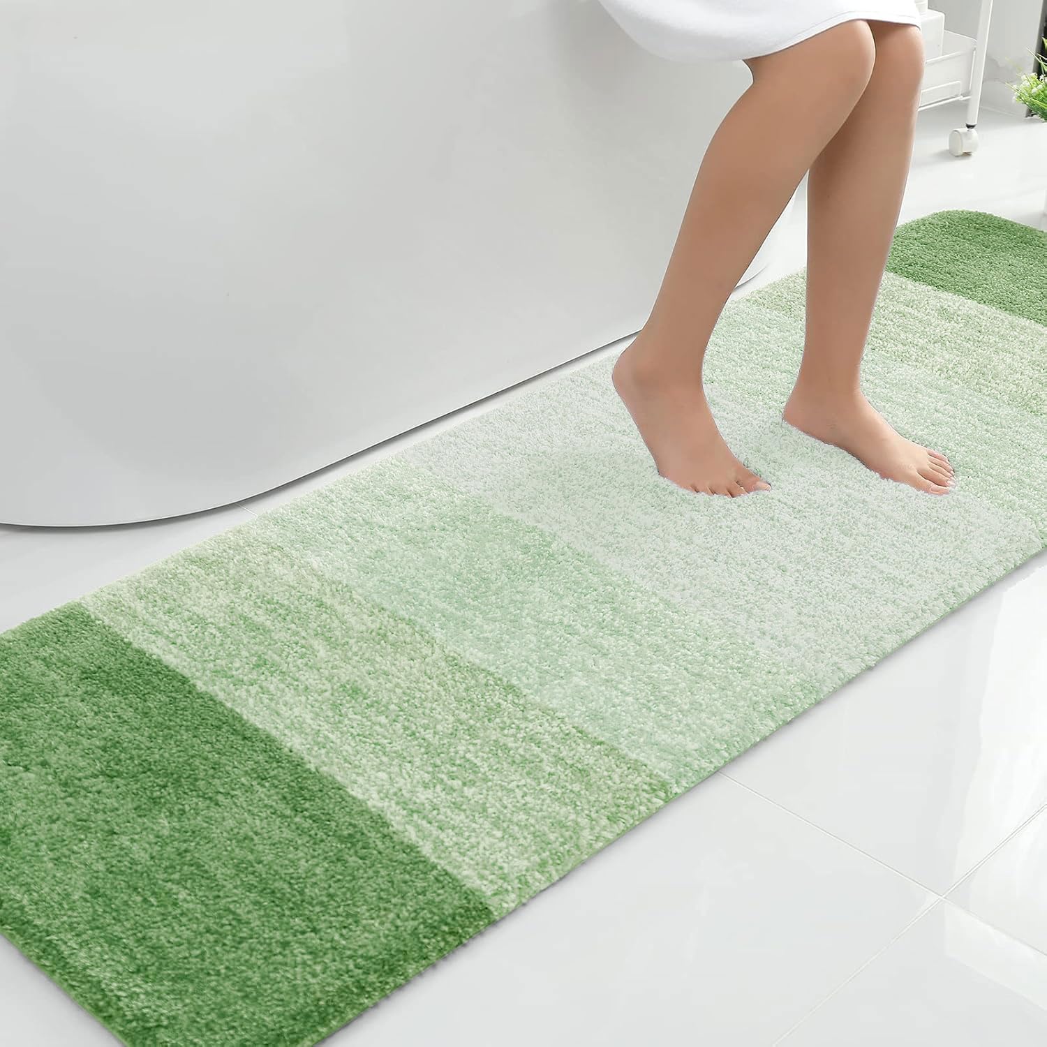 Tapis de bain en microfibre ultra doux et absorbant - Tapis shaggy antidérapant, lavable en machine, 40x60 cm