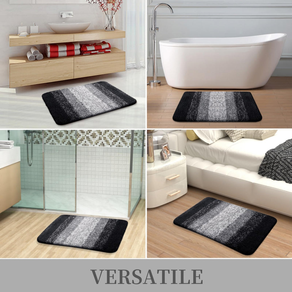 Tapis de bain en microfibre ultra doux et absorbant - Tapis shaggy antidérapant, lavable en machine, 40x60 cm