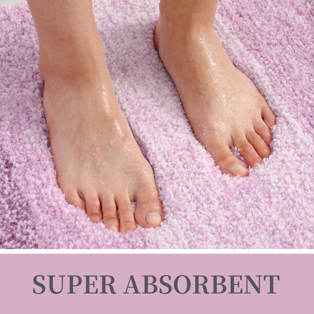 Tapis de bain en microfibre ultra doux et absorbant - Tapis shaggy antidérapant, lavable en machine, 40x60 cm
