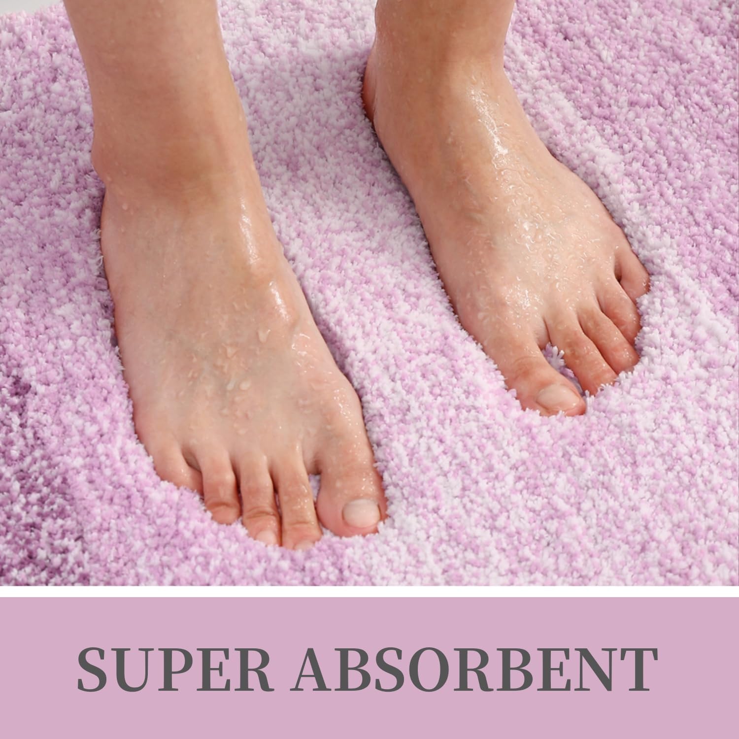 Tapis de bain en microfibre ultra doux et absorbant - Tapis shaggy antidérapant, lavable en machine, 40x60 cm