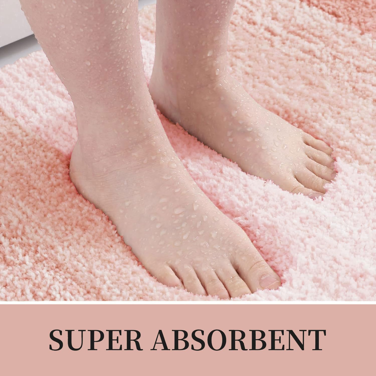 Tapis de bain en microfibre ultra doux et absorbant - Tapis shaggy antidérapant, lavable en machine, 40x60 cm