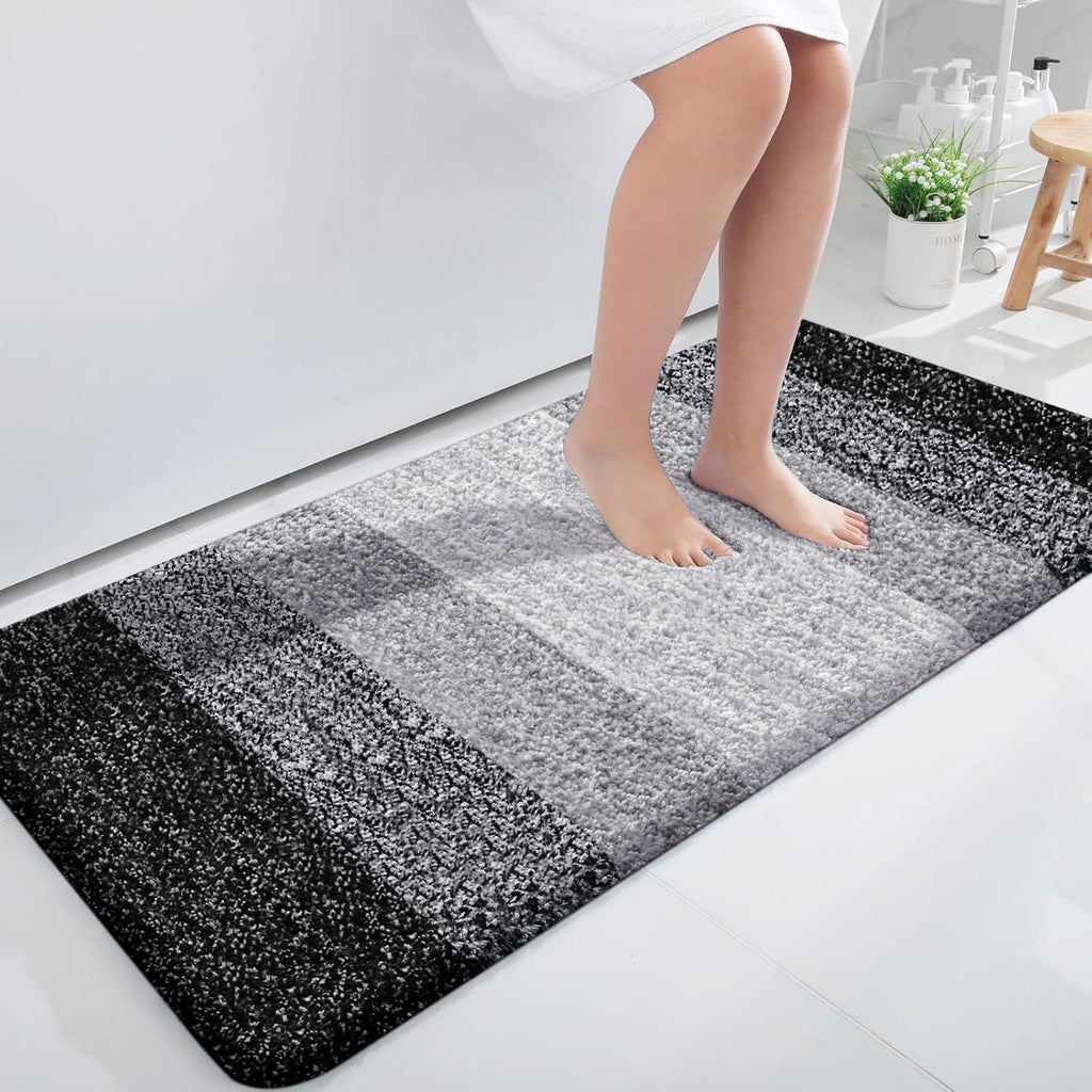 Tapis de bain en microfibre ultra doux et absorbant - Tapis shaggy antidérapant, lavable en machine, 40x60 cm