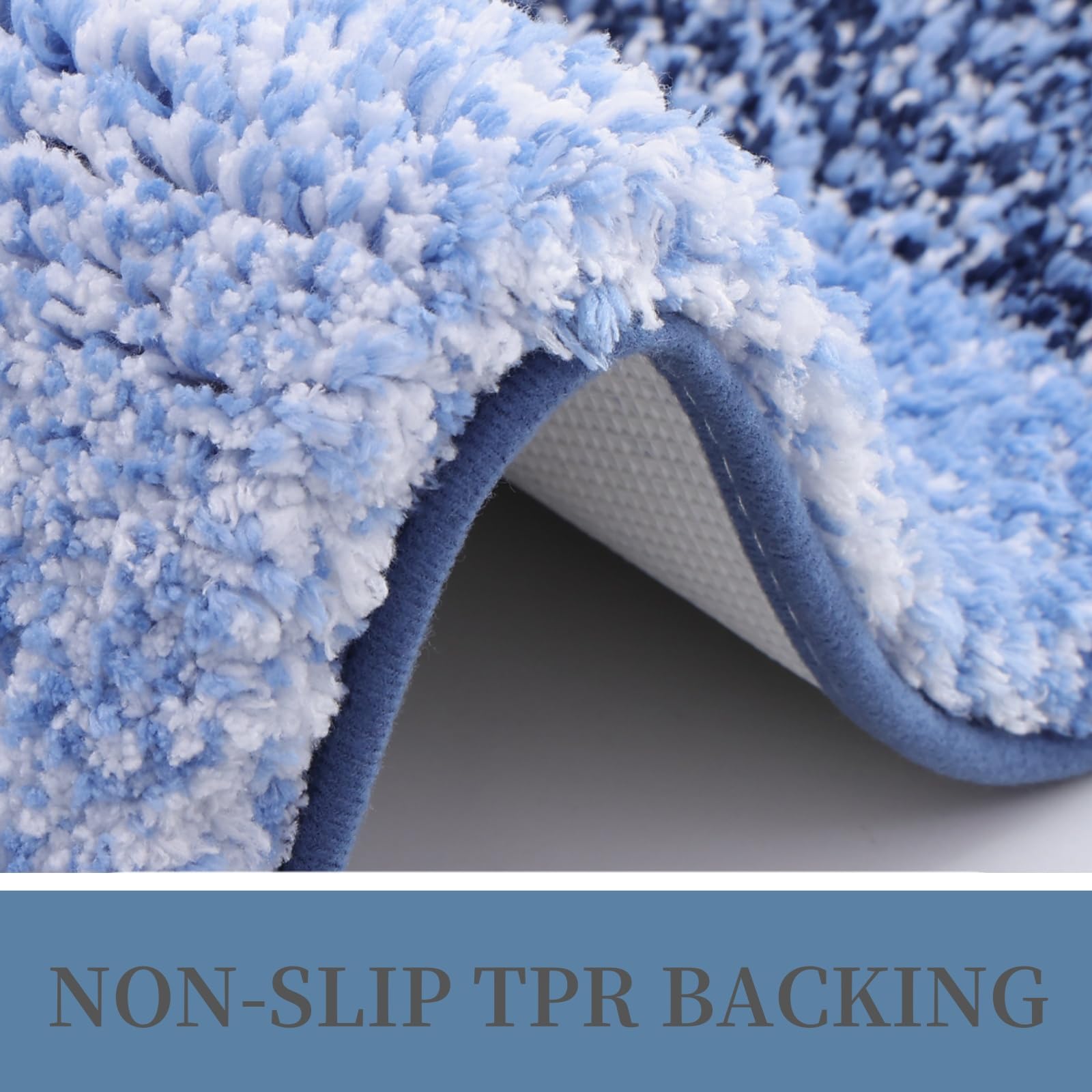 Tapis de bain en microfibre ultra doux et absorbant - Tapis shaggy antidérapant, lavable en machine, 40x60 cm