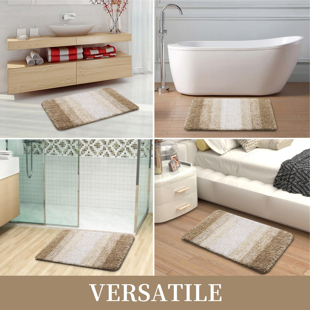 Tapis de bain en microfibre ultra doux et absorbant - Tapis shaggy antidérapant, lavable en machine, 40x60 cm