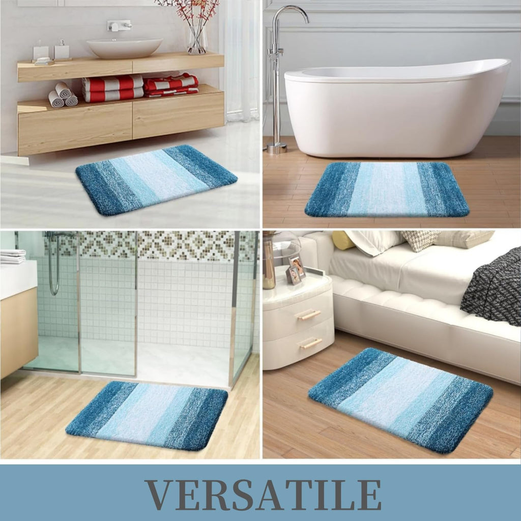 Tapis de bain en microfibre ultra doux et absorbant - Tapis shaggy antidérapant, lavable en machine, 40x60 cm