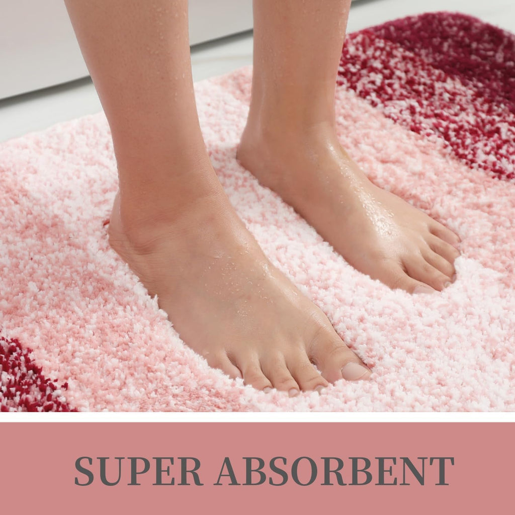 Tapis de bain en microfibre ultra doux et absorbant - Tapis shaggy antidérapant, lavable en machine, 40x60 cm