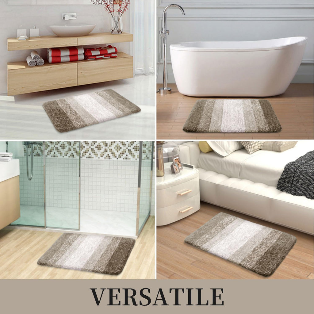 Tapis de bain en microfibre ultra doux et absorbant - Tapis shaggy antidérapant, lavable en machine, 40x60 cm