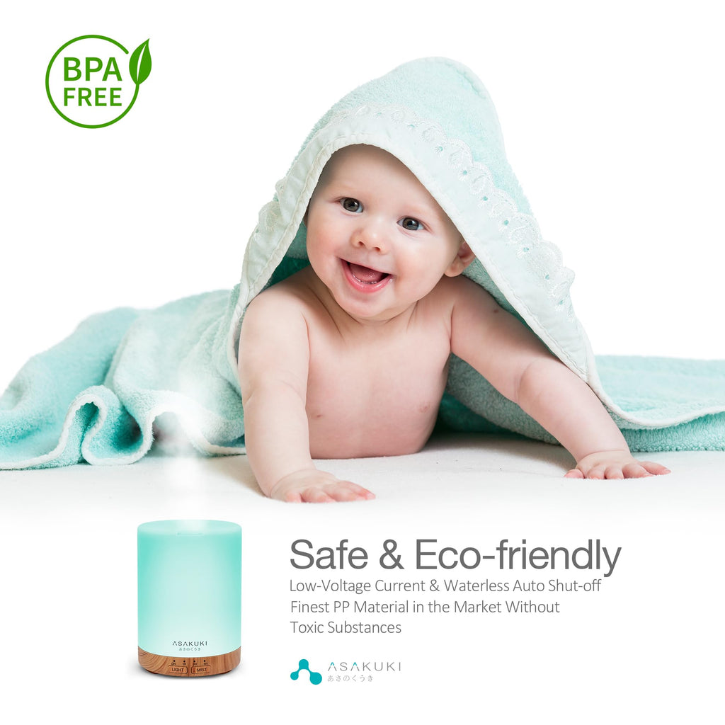 Diffuseur d'Huiles Essentielles 300 ml en Grain de Bois - Brumisateur Ultrasonique, 7 Couleurs LED, 3 Modes de Minuterie, Arrêt Automatique, Humidificateur Aromathérapie pour Maison et Bureau - Cadeau Idéal