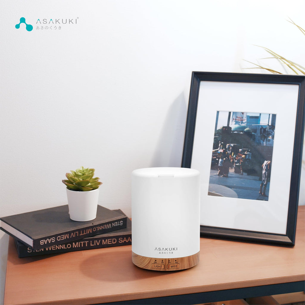 Diffuseur d'Huiles Essentielles 300 ml en Grain de Bois - Brumisateur Ultrasonique, 7 Couleurs LED, 3 Modes de Minuterie, Arrêt Automatique, Humidificateur Aromathérapie pour Maison et Bureau - Cadeau Idéal