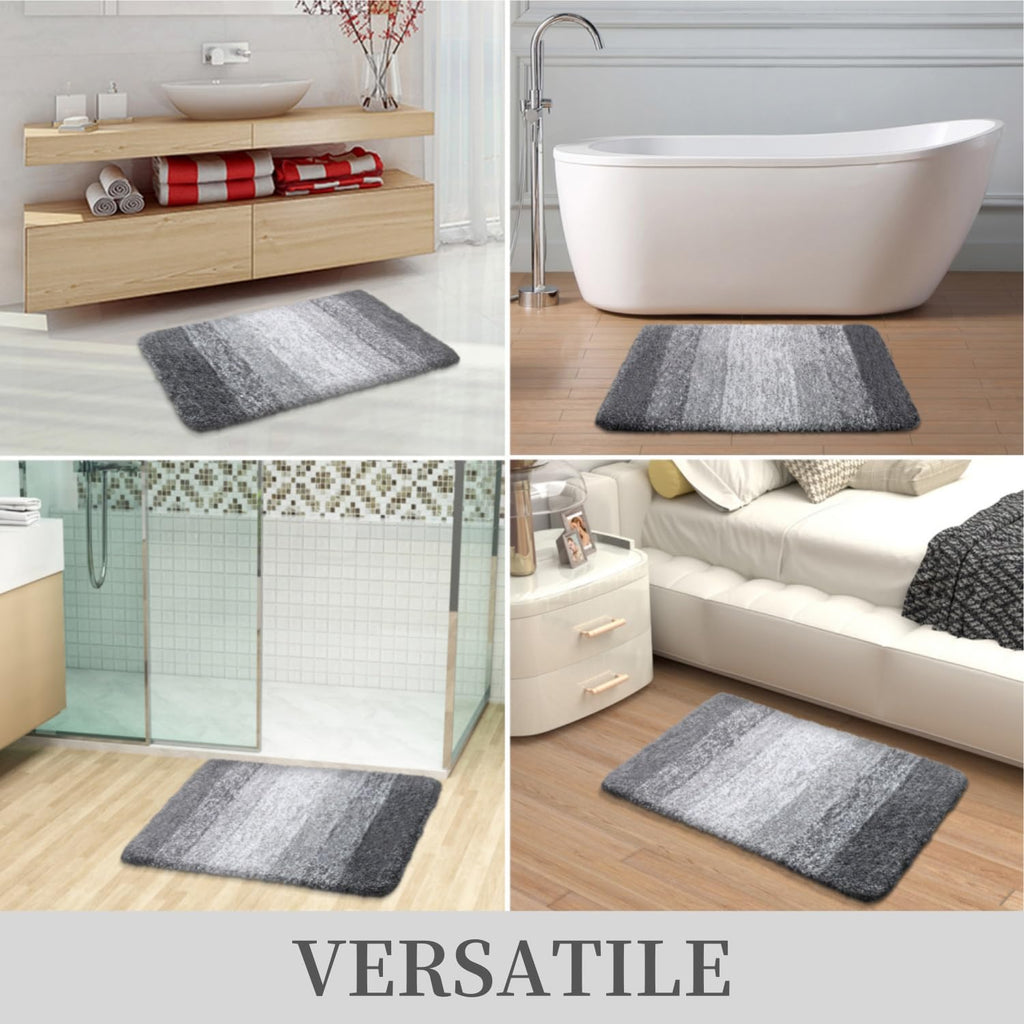 Tapis de bain en microfibre ultra doux et absorbant - Tapis shaggy antidérapant, lavable en machine, 40x60 cm