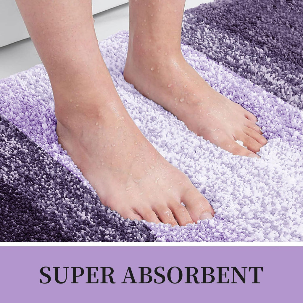 Tapis de bain en microfibre ultra doux et absorbant - Tapis shaggy antidérapant, lavable en machine, 40x60 cm