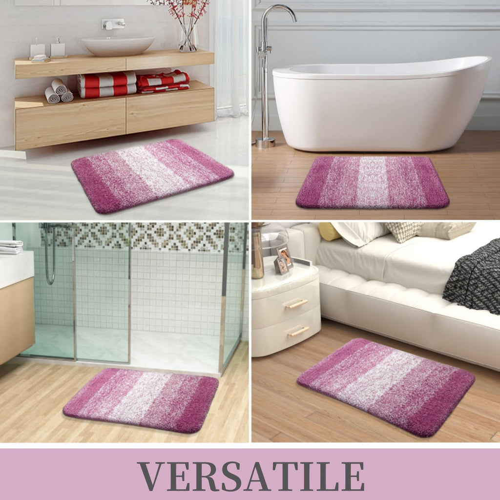Tapis de bain en microfibre ultra doux et absorbant - Tapis shaggy antidérapant, lavable en machine, 40x60 cm