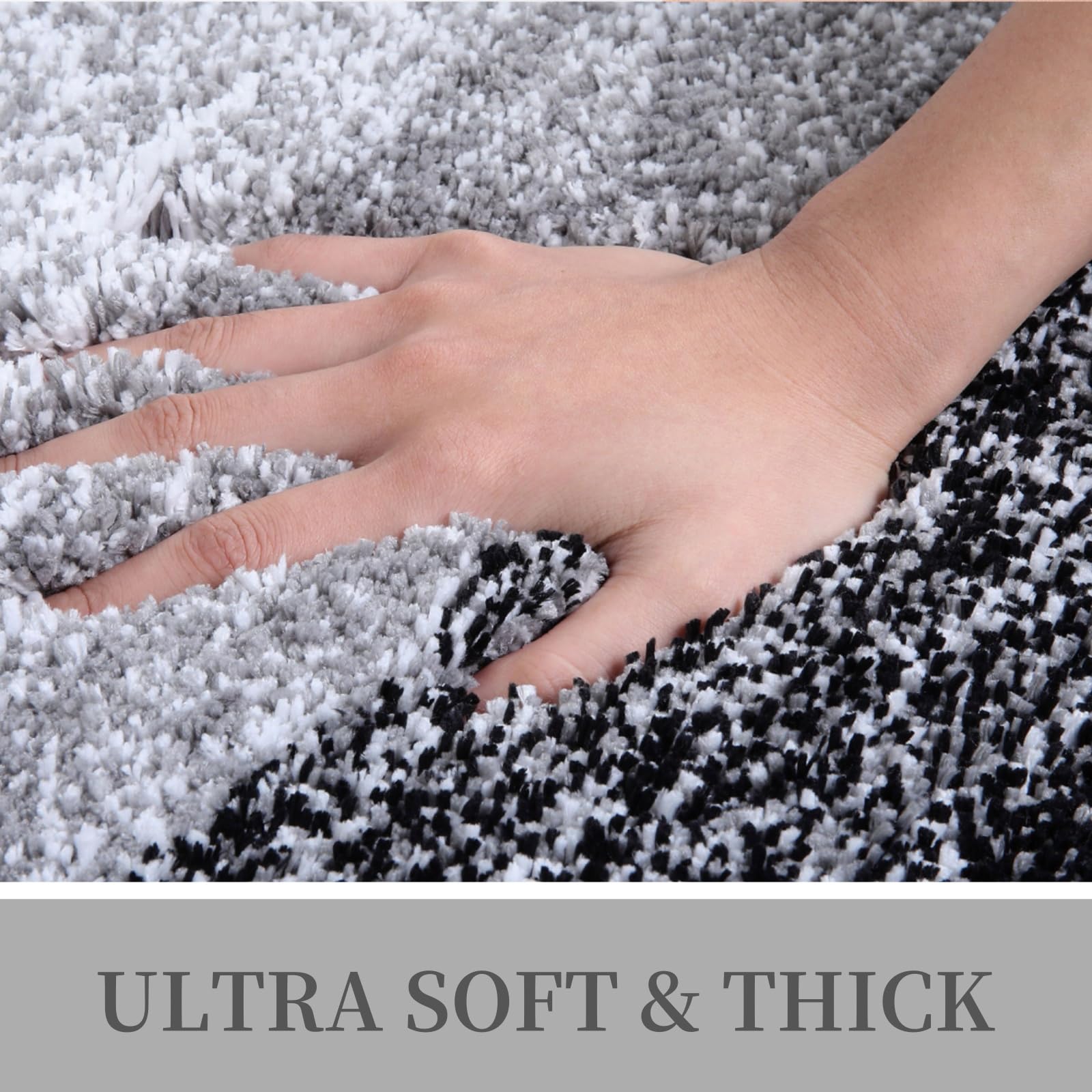 Tapis de bain en microfibre ultra doux et absorbant - Tapis shaggy antidérapant, lavable en machine, 40x60 cm