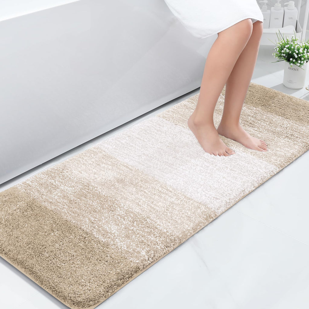 Tapis de bain en microfibre ultra doux et absorbant - Tapis shaggy antidérapant, lavable en machine, 40x60 cm