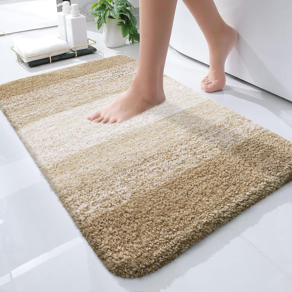 Tapis de bain en microfibre ultra doux et absorbant - Tapis shaggy antidérapant, lavable en machine, 40x60 cm