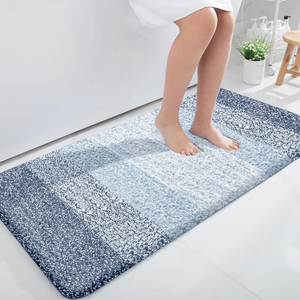 Tapis de bain en microfibre ultra doux et absorbant - Tapis shaggy antidérapant, lavable en machine, 40x60 cm