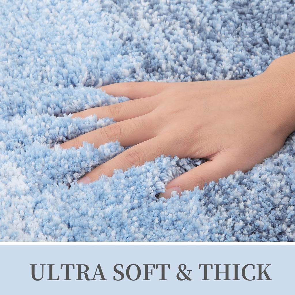 Tapis de bain en microfibre ultra doux et absorbant - Tapis shaggy antidérapant, lavable en machine, 40x60 cm
