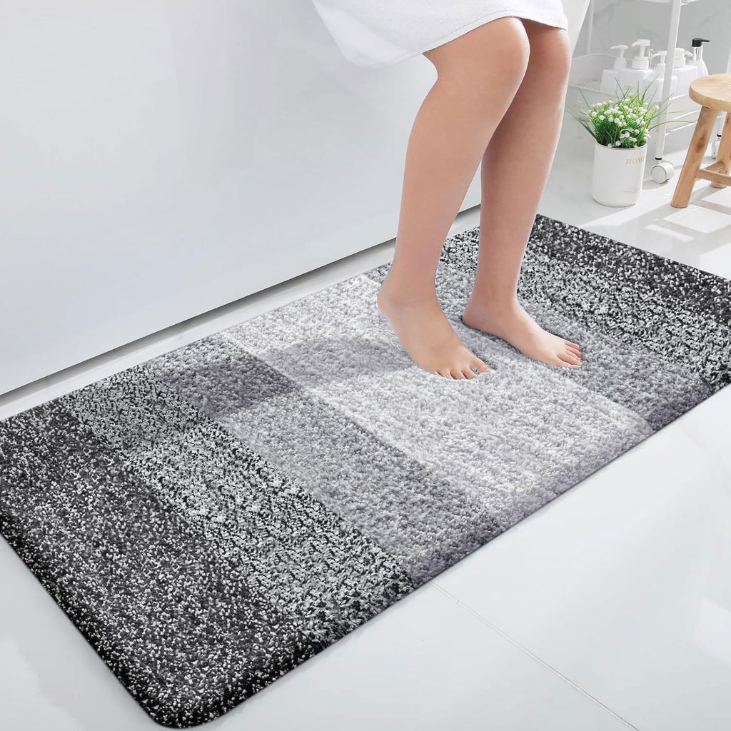 Tapis de bain en microfibre ultra doux et absorbant - Tapis shaggy antidérapant, lavable en machine, 40x60 cm