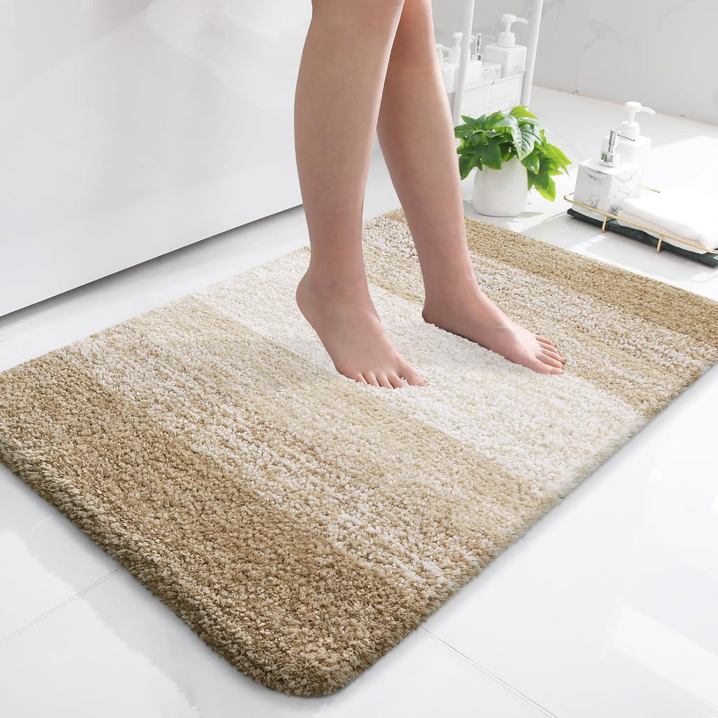 Tapis de bain en microfibre ultra doux et absorbant - Tapis shaggy antidérapant, lavable en machine, 40x60 cm