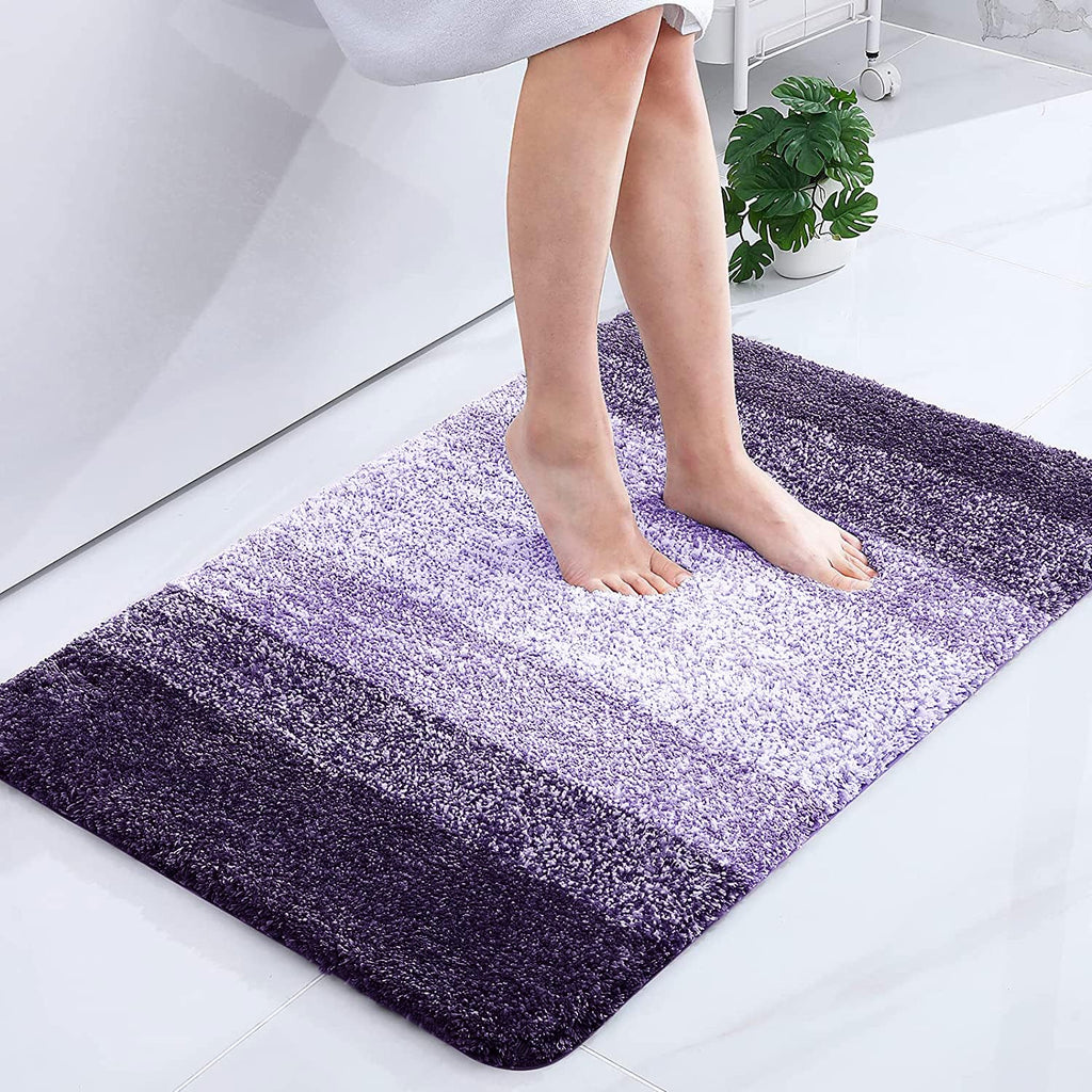 Tapis de bain en microfibre ultra doux et absorbant - Tapis shaggy antidérapant, lavable en machine, 40x60 cm