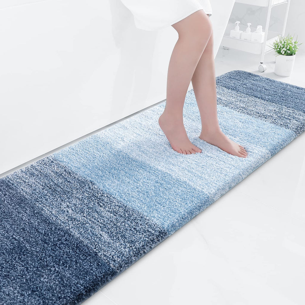 Tapis de bain en microfibre ultra doux et absorbant - Tapis shaggy antidérapant, lavable en machine, 40x60 cm