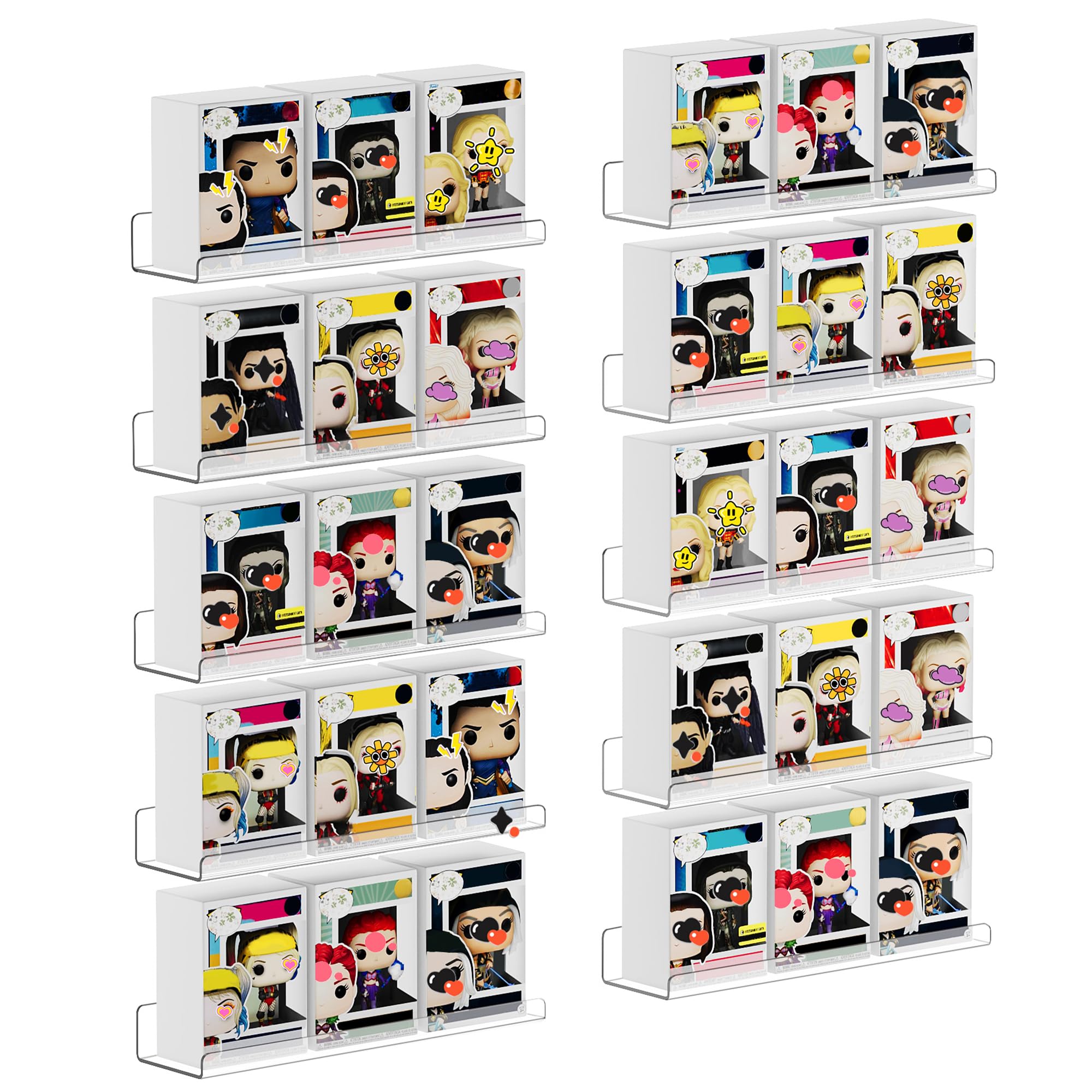 Étagères Acrylique Transparentes Upsimples, 38 cm - Lot de 4 Étagères Flottantes Murales pour Rangement Livres Enfants/Chambre/Chambre/Salle de Bain/Cuisine