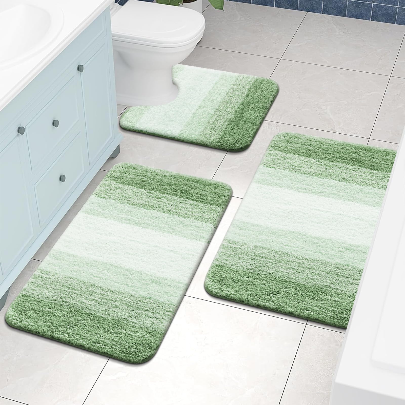 Tapis de bain en microfibre ultra doux et absorbant - Tapis shaggy antidérapant, lavable en machine, 40x60 cm
