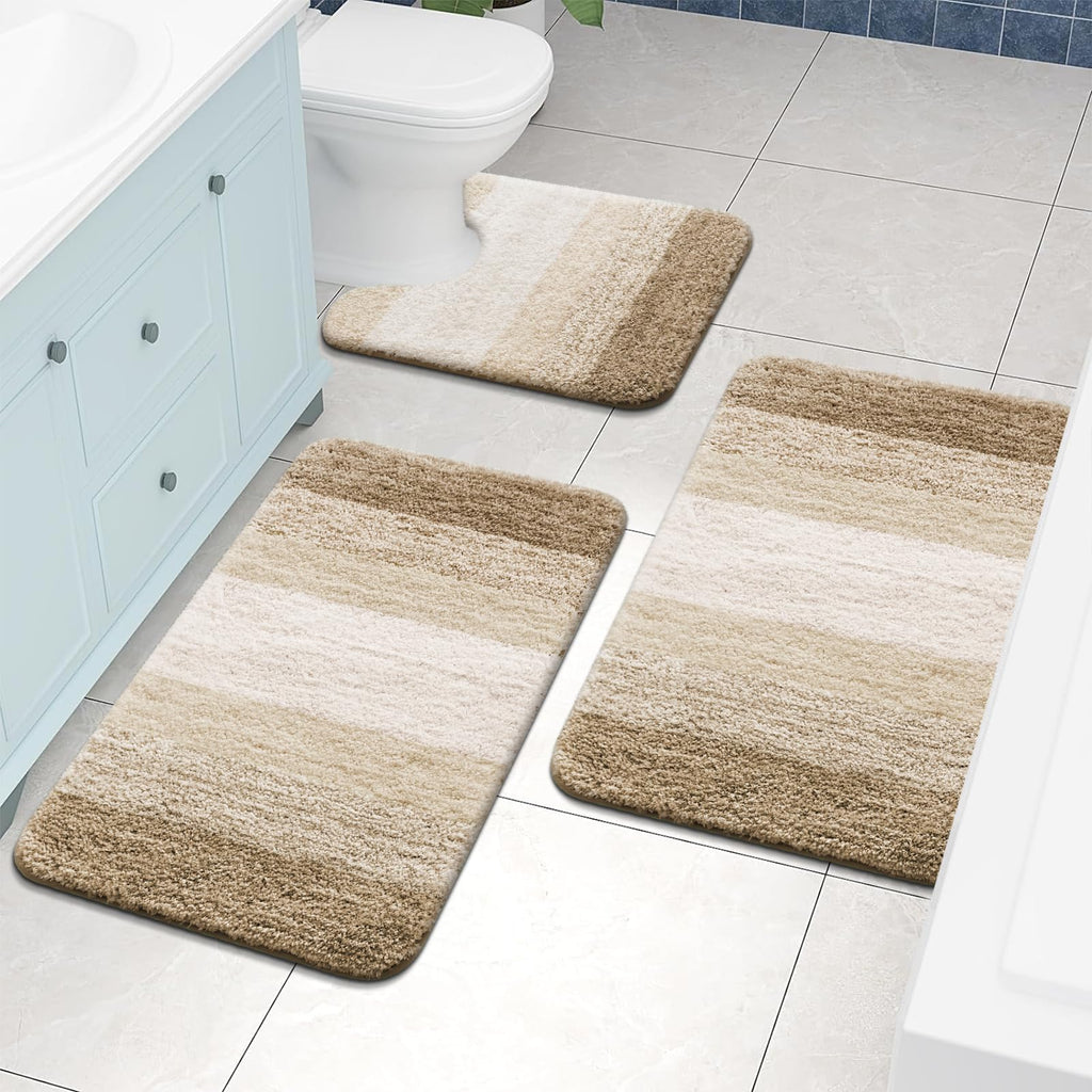 Tapis de bain en microfibre ultra doux et absorbant - Tapis shaggy antidérapant, lavable en machine, 40x60 cm