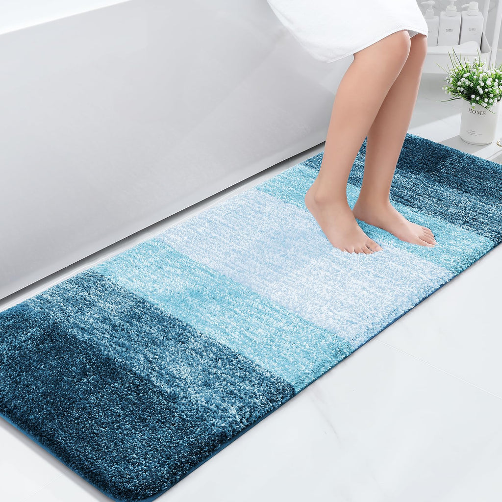 Tapis de bain en microfibre ultra doux et absorbant - Tapis shaggy antidérapant, lavable en machine, 40x60 cm