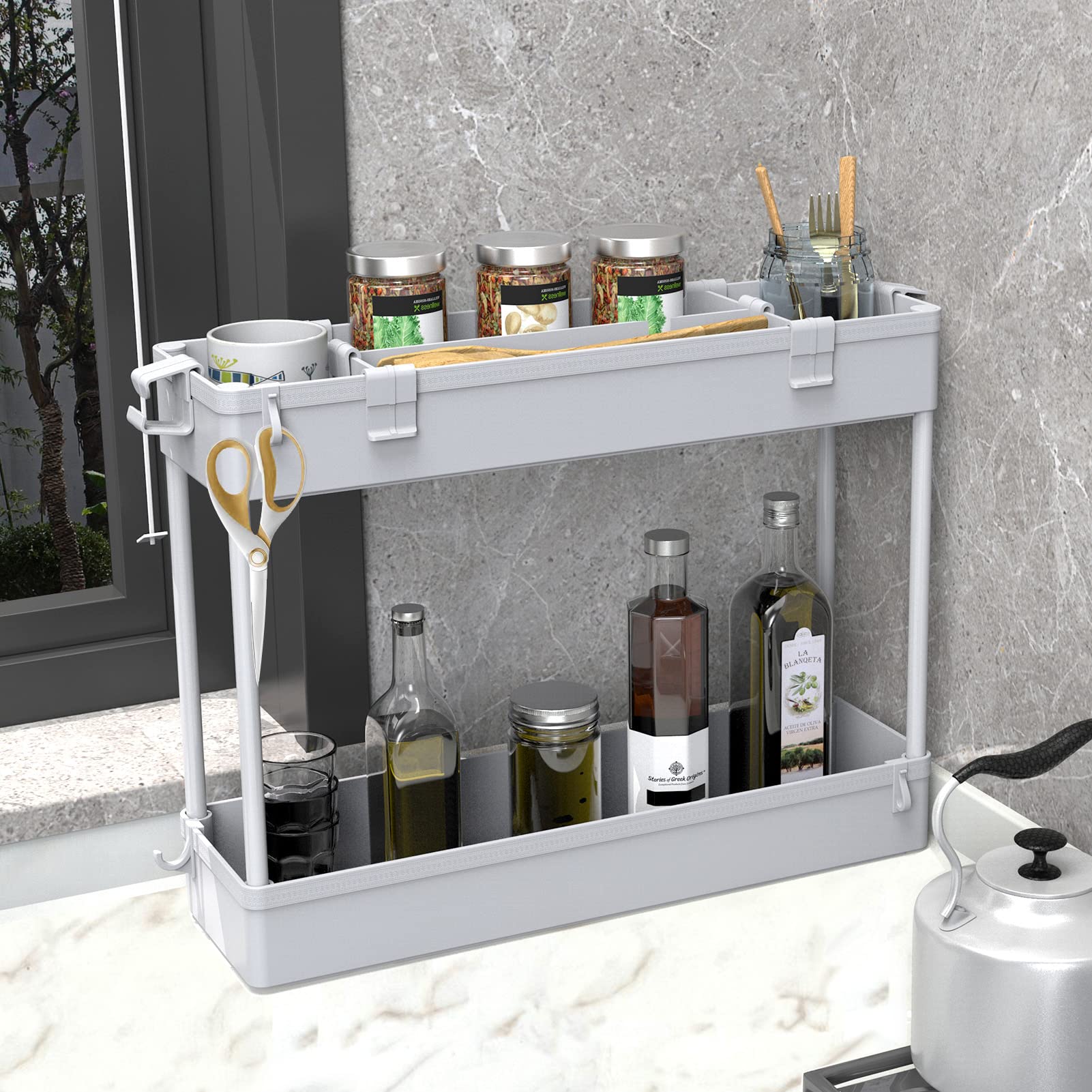 Chariot de Rangement Fin, 3 Niveaux - Organiseur Roulant pour Salle de Bain, Cuisine, Bureau & Espaces Étroits,