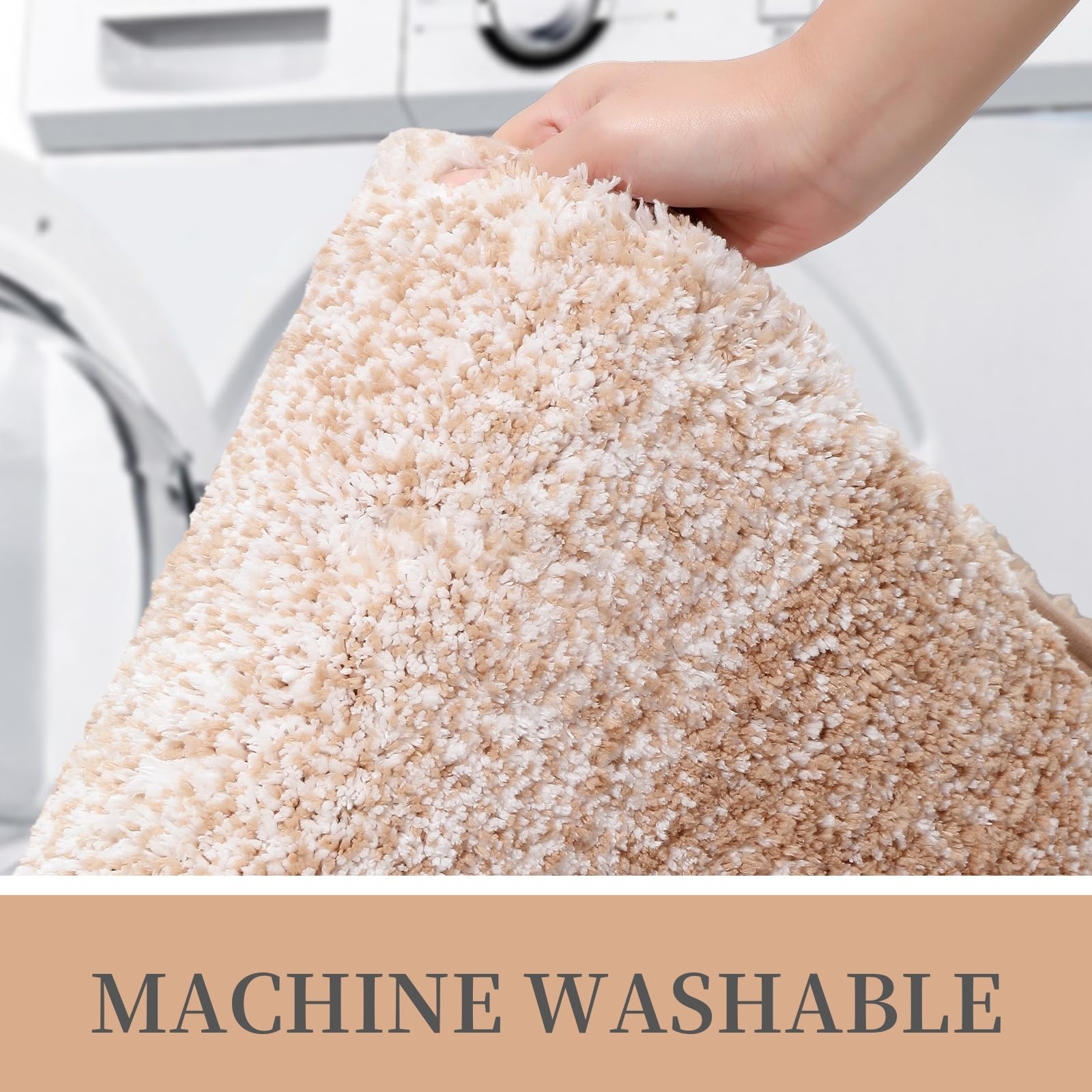 Tapis de bain en microfibre ultra doux et absorbant - Tapis shaggy antidérapant, lavable en machine, 40x60 cm