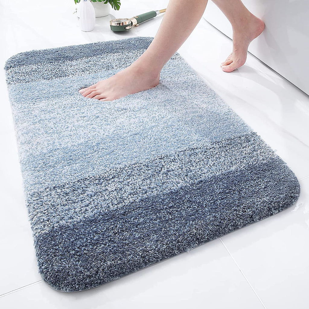 Tapis de bain en microfibre ultra doux et absorbant - Tapis shaggy antidérapant, lavable en machine, 40x60 cm