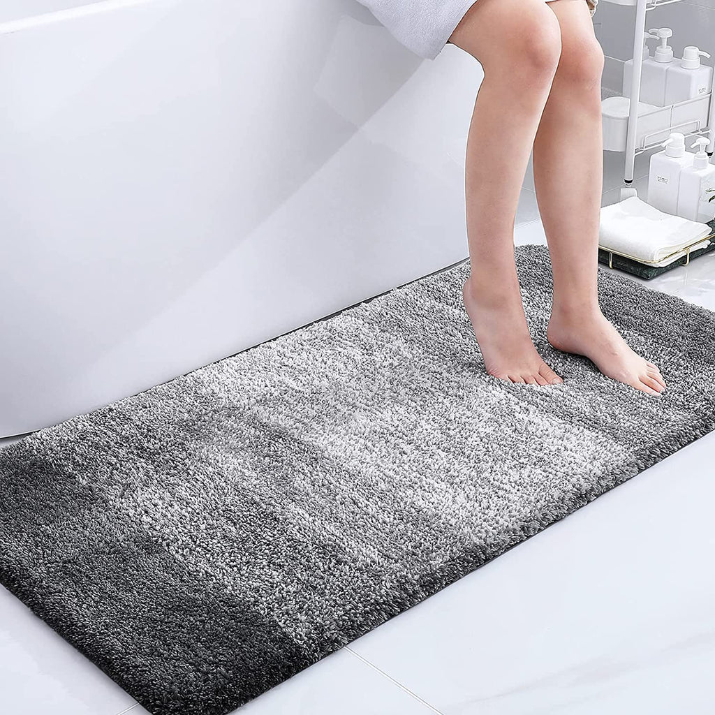 Tapis de bain en microfibre ultra doux et absorbant - Tapis shaggy antidérapant, lavable en machine, 40x60 cm