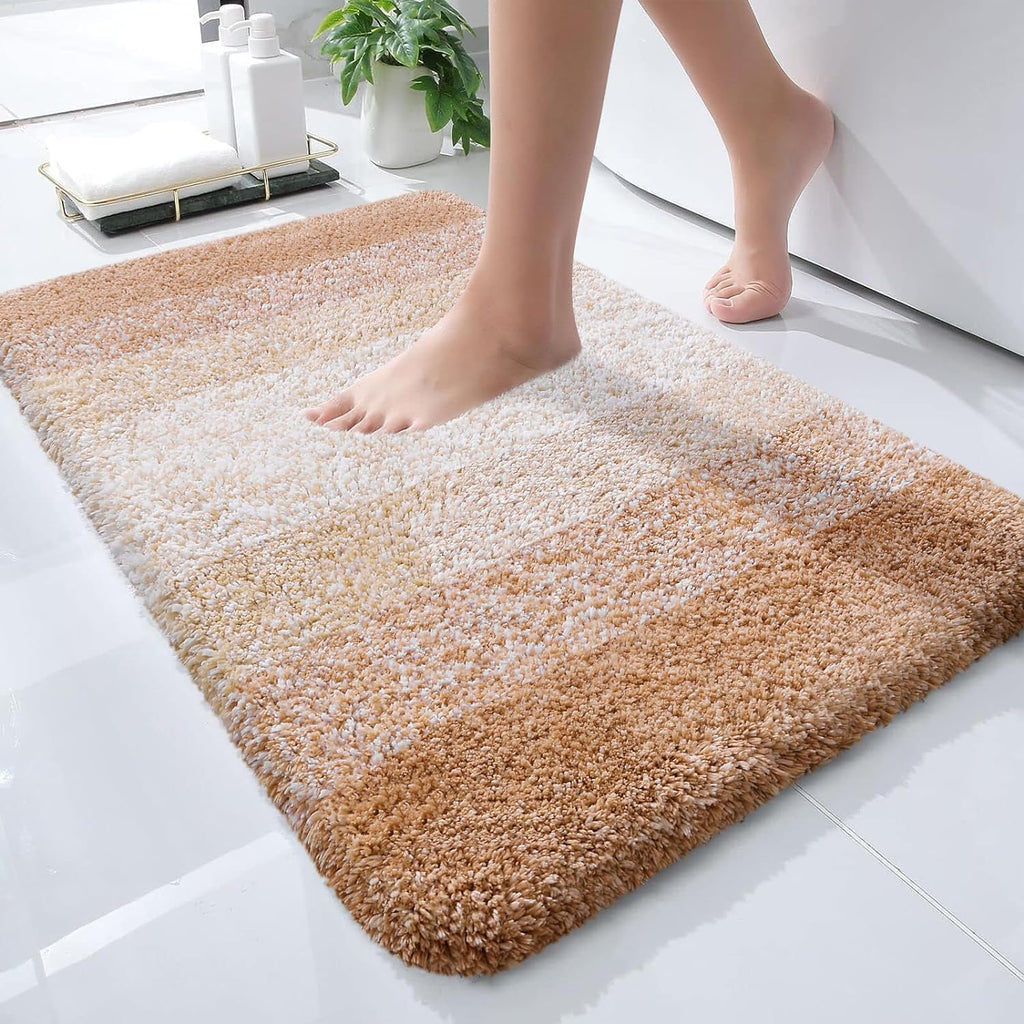 Tapis de bain en microfibre ultra doux et absorbant - Tapis shaggy antidérapant, lavable en machine, 40x60 cm