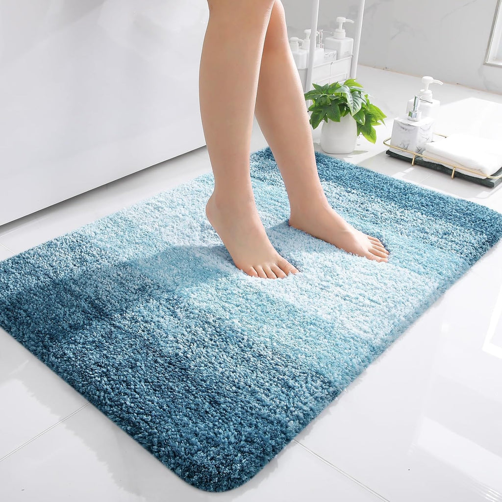 Tapis de bain en microfibre ultra doux et absorbant - Tapis shaggy antidérapant, lavable en machine, 40x60 cm