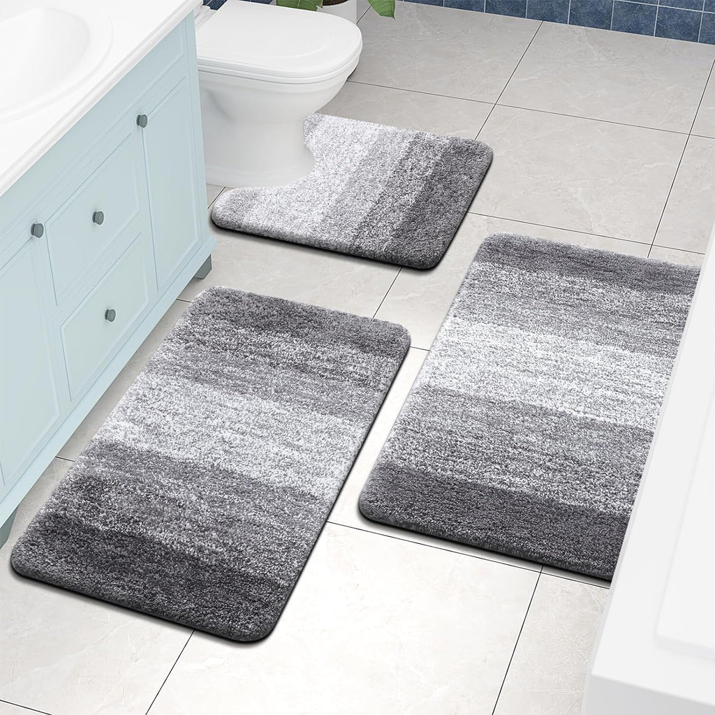 Tapis de bain en microfibre ultra doux et absorbant - Tapis shaggy antidérapant, lavable en machine, 40x60 cm