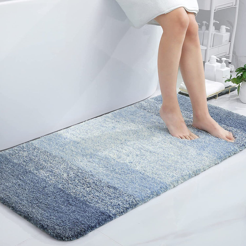 Tapis de bain en microfibre ultra doux et absorbant - Tapis shaggy antidérapant, lavable en machine, 40x60 cm