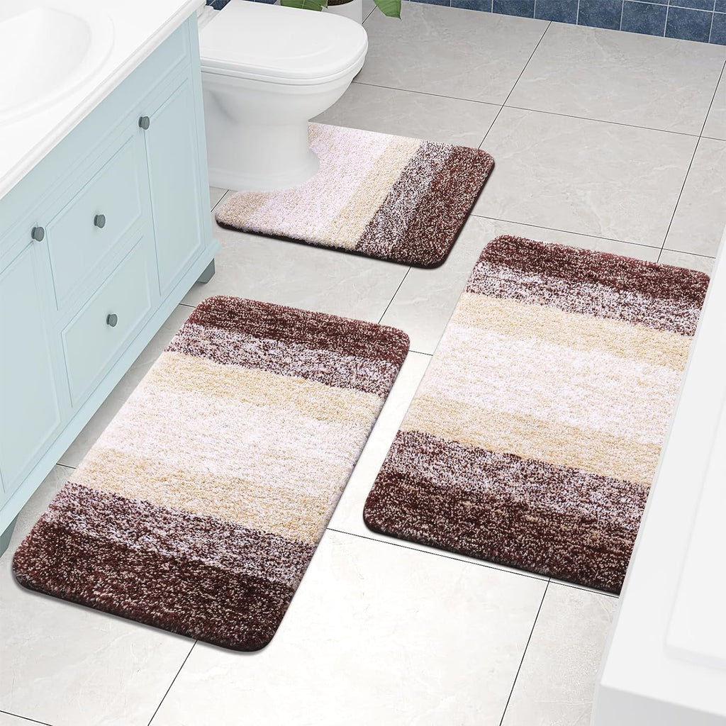 Tapis de bain en microfibre ultra doux et absorbant - Tapis shaggy antidérapant, lavable en machine, 40x60 cm